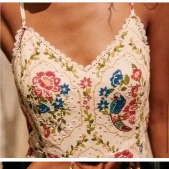 Sezane X Farm Rio Danila Dress Printed Eyelet - Picture 3 of 6